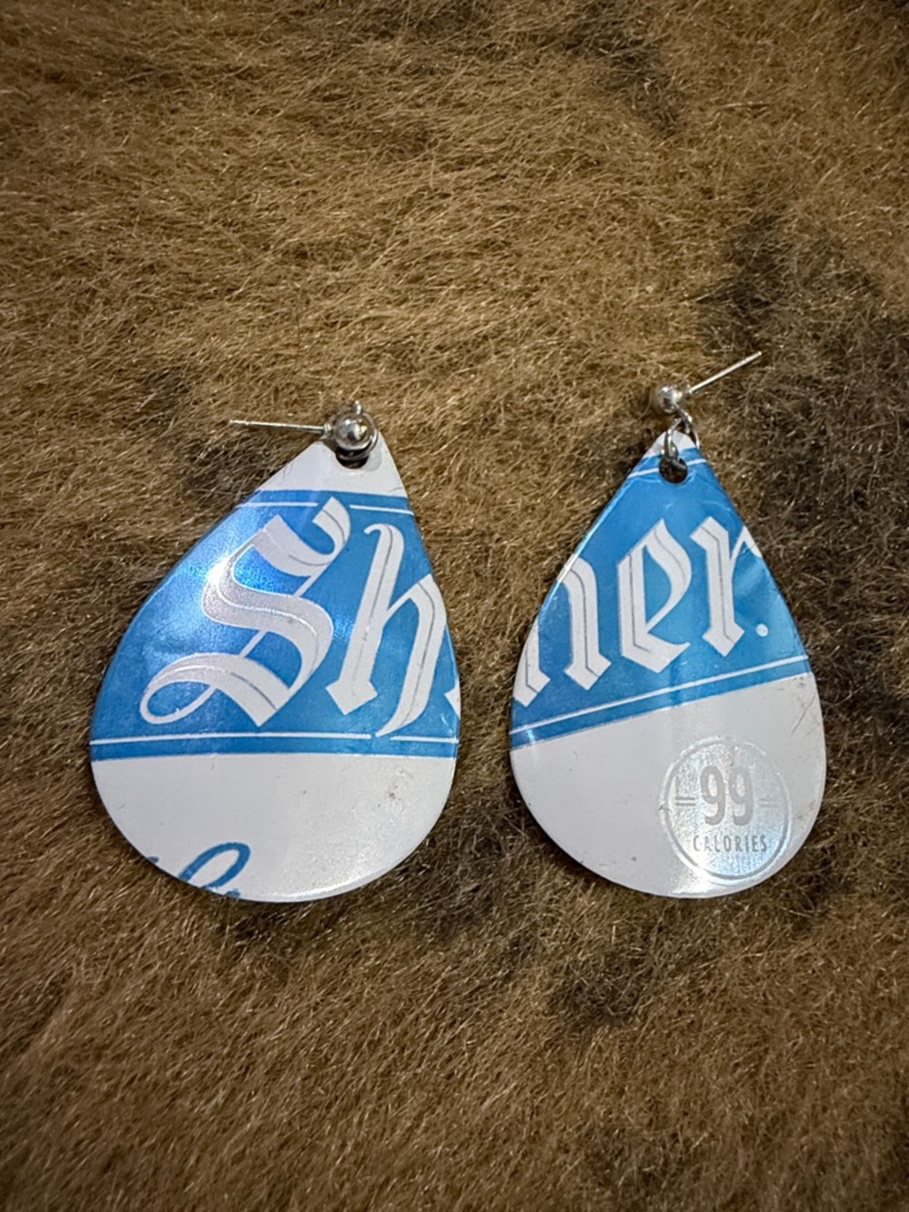 Blue and White Teardrop Earrings